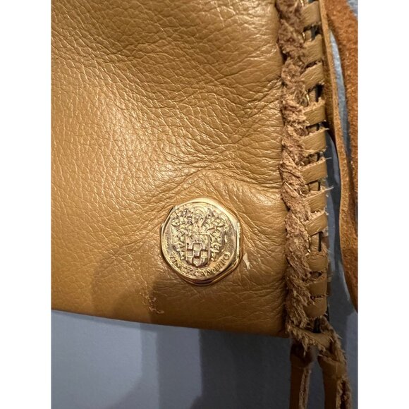 Vince Camuto Litzy Mocha Leather Fringe Crossbody Bag Western‎ Boho Chic Purse - Picture 3 of 13
